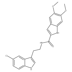 N-[2-(5-chloro-1H-indol-3-yl)ethyl]-5,6-dimethoxy-1H-indole-2-carboxamide结构式