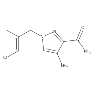4-Amino-1-(3-chloro-2-methylprop-2-en-1-yl)-1H-pyrazole-3-carboxamide结构式