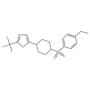 2-(1-((4-Ethylphenyl)sulfonyl)piperidin-4-yl)-5-(trifluoromethyl)-1,3,4-oxadiazole结构式