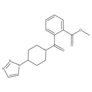 methyl 2-(4-(1H-1,2,3-triazol-1-yl)piperidine-1-carbonyl)benzoate结构式