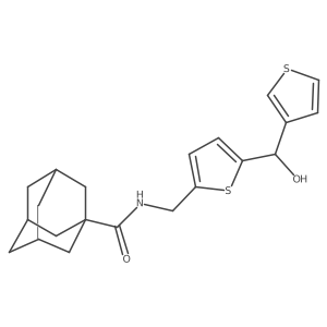 N-({5-[hydroxy(thiophen-3-yl)methyl]thiophen-2-yl}methyl)adamantane-1-carboxamide结构式