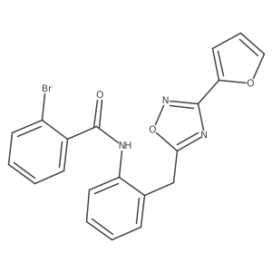 2-bromo-N-(2-((3-(furan-2-yl)-1,2,4-oxadiazol-5-yl)methyl)phenyl)benzamide结构式