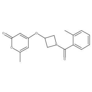 6-methyl-4-((1-(2-methylbenzoyl)azetidin-3-yl)oxy)-2H-pyran-2-one Structure