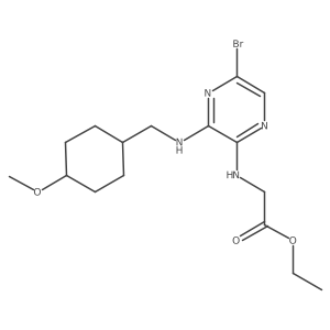 Glycine, N-[5-bromo-3-[[(cis-4-methoxycyclohexyl)methyl]amino]-2-pyrazinyl]-, ethyl ester Structure