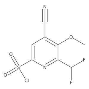 4-Cyano-6-(difluoromethyl)-5-methoxypyridine-2-sulfonyl chloride Structure