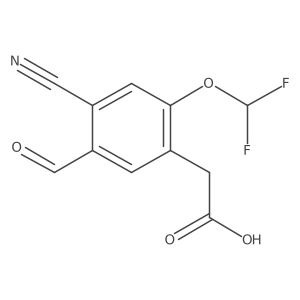 2-(4-Cyano-2-(difluoromethoxy)-5-formylphenyl)acetic acid结构式