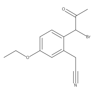 CCOc1ccc(C(Br)C(C)=O)c(CC#N)c1结构式