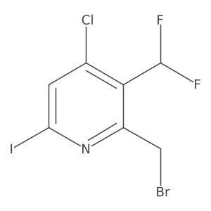 2-(Bromomethyl)-4-chloro-3-(difluoromethyl)-6-iodopyridine结构式