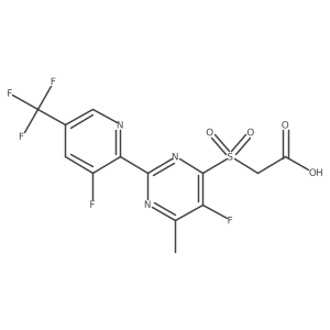 2-((5-Fluoro-2-(3-fluoro-5-(trifluoromethyl)pyridin-2-yl)-6-methylpyrimidin-4-yl)sulfonyl)acetic acid Structure