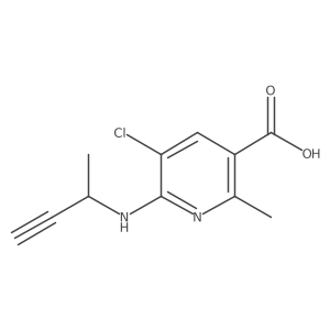 6-[(But-3-yn-2-yl)amino]-5-chloro-2-methylpyridine-3-carboxylic acid结构式