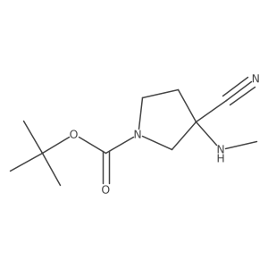 Tert-butyl 3-cyano-3-(methylamino)pyrrolidine-1-carboxylate Structure