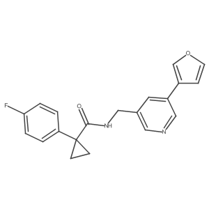 1-(4-fluorophenyl)-N-((5-(furan-3-yl)pyridin-3-yl)methyl)cyclopropanecarboxamide Structure