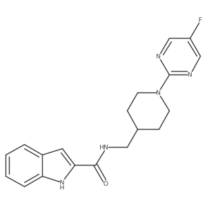 N-((1-(5-fluoropyrimidin-2-yl)piperidin-4-yl)methyl)-1H-indole-2-carboxamide结构式