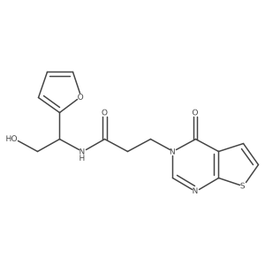 Thieno[2,3-d]pyrimidine-3(4H)-propanamide, N-[1-(2-furanyl)-2-hydroxyethyl]-4-oxo- Structure