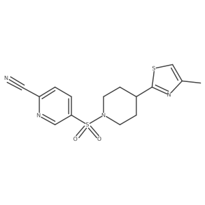 5-{[4-(4-Methyl-1,3-thiazol-2-yl)piperidin-1-yl]sulfonyl}pyridine-2-carbonitrile结构式