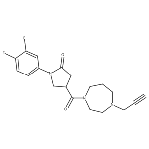 1-(3,4-Difluorophenyl)-4-[4-(prop-2-yn-1-yl)-1,4-diazepane-1-carbonyl]pyrrolidin-2-one Structure