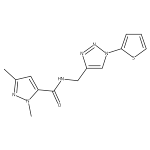1,3-dimethyl-N-{[1-(thiophen-2-yl)-1H-1,2,3-triazol-4-yl]methyl}-1H-pyrazole-5-carboxamide Structure