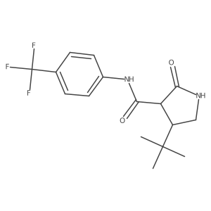 4-tert-butyl-2-oxo-N-[4-(trifluoromethyl)phenyl]pyrrolidine-3-carboxamide结构式