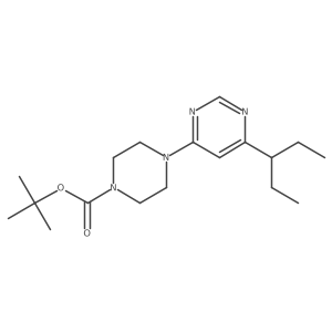 Tert-butyl 4-[6-(pentan-3-yl)pyrimidin-4-yl]piperazine-1-carboxylate结构式