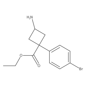 Ethyl 3-amino-1-(4-bromophenyl)cyclobutane-1-carboxylate结构式