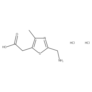 2-[2-(Aminomethyl)-4-methyl-1,3-thiazol-5-yl]acetic acid dihydrochloride结构式