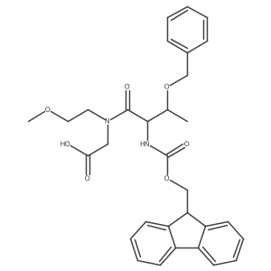 2-[(2R,3S)-3-(benzyloxy)-2-({[(9H-fluoren-9-yl)methoxy]carbonyl}amino)-N-(2-methoxyethyl)butanamido]acetic acid Structure