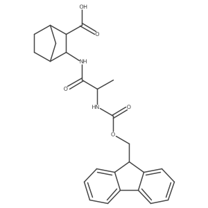 3-[(2S)-2-({[(9H-fluoren-9-yl)methoxy]carbonyl}amino)propanamido]bicyclo[2.2.1]heptane-2-carboxylic acid Structure