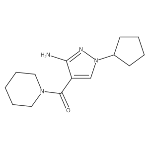 (3-amino-1-cyclopentyl-1H-pyrazol-4-yl)(piperidin-1-yl)methanone Structure