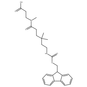 3-[6-({[(9H-fluoren-9-yl)methoxy]carbonyl}amino)-N,4,4-trimethylhexanamido]propanoic acid结构式