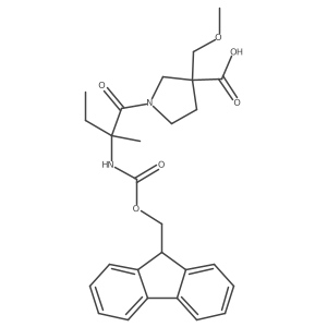 1-[2-({[(9H-fluoren-9-yl)methoxy]carbonyl}amino)-2-methylbutanoyl]-3-(methoxymethyl)pyrrolidine-3-carboxylic acid Structure