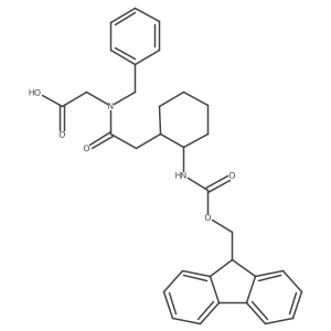 2-{N-benzyl-2-[2-({[(9H-fluoren-9-yl)methoxy]carbonyl}amino)cyclohexyl]acetamido}acetic acid结构式