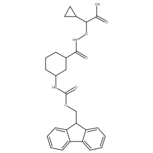 2-cyclopropyl-2-({[3-({[(9H-fluoren-9-yl)methoxy]carbonyl}amino)cyclohexyl]formamido}oxy)acetic acid结构式