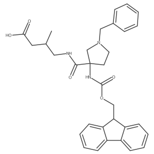 4-{[1-benzyl-3-({[(9H-fluoren-9-yl)methoxy]carbonyl}amino)pyrrolidin-3-yl]formamido}-3-methylbutanoic acid Structure