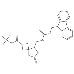 tert-butyl 5-({[(9H-fluoren-9-ylmethoxy)carbonyl]amino}methyl)-7-oxo-6-oxa-2-azaspiro[3.4]octane-2-carboxylate结构式