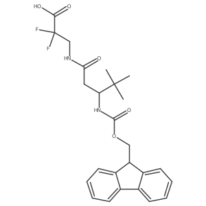 3-[3-({[(9H-fluoren-9-yl)methoxy]carbonyl}amino)-4,4-dimethylpentanamido]-2,2-difluoropropanoic acid结构式