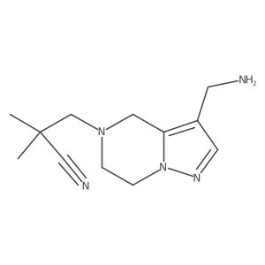 3-[3-(aminomethyl)-4H,5H,6H,7H-pyrazolo[1,5-a]pyrazin-5-yl]-2,2-dimethylpropanenitrile Structure