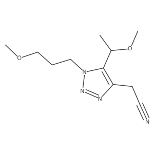 2-[5-(1-methoxyethyl)-1-(3-methoxypropyl)-1H-1,2,3-triazol-4-yl]acetonitrile Structure
