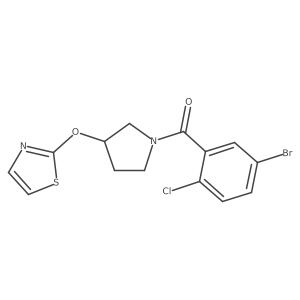 2-{[1-(5-Bromo-2-chlorobenzoyl)pyrrolidin-3-yl]oxy}-1,3-thiazole结构式
