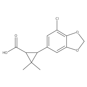 rac-(1R,3R)-3-(7-chloro-1,3-dioxaindan-5-yl)-2,2-dimethylcyclopropane-1-carboxylic acid结构式
