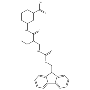 rac-(1R,3R)-3-[3-({[(9H-fluoren-9-yl)methoxy]carbonyl}amino)-2-methoxypropanamido]cyclohexane-1-carboxylic acid结构式