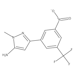 1-methyl-3-[3-nitro-5-(trifluoromethyl)phenyl]-1H-pyrazol-5-amine Structure