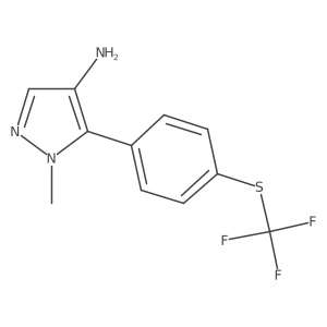 1-methyl-5-{4-[(trifluoromethyl)sulfanyl]phenyl}-1H-pyrazol-4-amine Structure