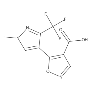 5-[1-methyl-3-(trifluoromethyl)-1H-pyrazol-4-yl]-1,2-oxazole-4-carboxylic acid结构式