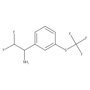 2,2-Difluoro-1-{3-[(trifluoromethyl)sulfanyl]phenyl}ethan-1-amine结构式
