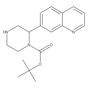 Tert-butyl 2-(quinolin-7-yl)piperazine-1-carboxylate结构式
