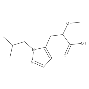 2-methoxy-3-[1-(2-methylpropyl)-1H-pyrazol-5-yl]propanoic acid结构式