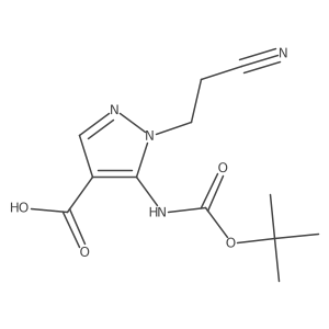 1-(2-Cyanoethyl)-5-[(2-methylpropan-2-yl)oxycarbonylamino]pyrazole-4-carboxylic acid结构式
