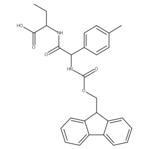 (2S)-2-[2-({[(9H-fluoren-9-yl)methoxy]carbonyl}amino)-2-(4-methylphenyl)acetamido]butanoic acid结构式