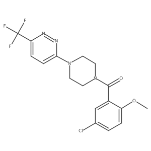 3-[4-(5-Chloro-2-methoxybenzoyl)piperazin-1-yl]-6-(trifluoromethyl)pyridazine结构式