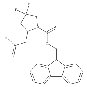 2-[1-(9H-Fluoren-9-ylmethoxycarbonyl)-4,4-difluoropyrrolidin-2-yl]acetic acid结构式